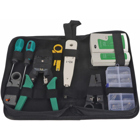 RJ11 RJ45 Netzwerktest-Toolkit – 11-teiliges Kombi-Set für LAN-Kabel