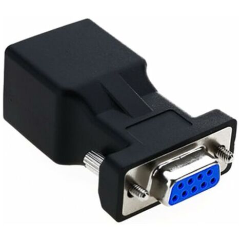 RJ45 auf RS232, DB9 9-poliger Stecker auf Buchse serielle Schnittstelle, RJ45 Cat5e/6 Ethernet/LAN-Adapter-Extender (Buchse)