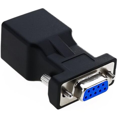 RJ45 auf RS232, DB9 Serieller Port, 9-poliger Stecker auf RJ45-Buchse, Cat5e/6 Ethernet/LAN-Erweiterungsadapter (weiblicher Kopf)