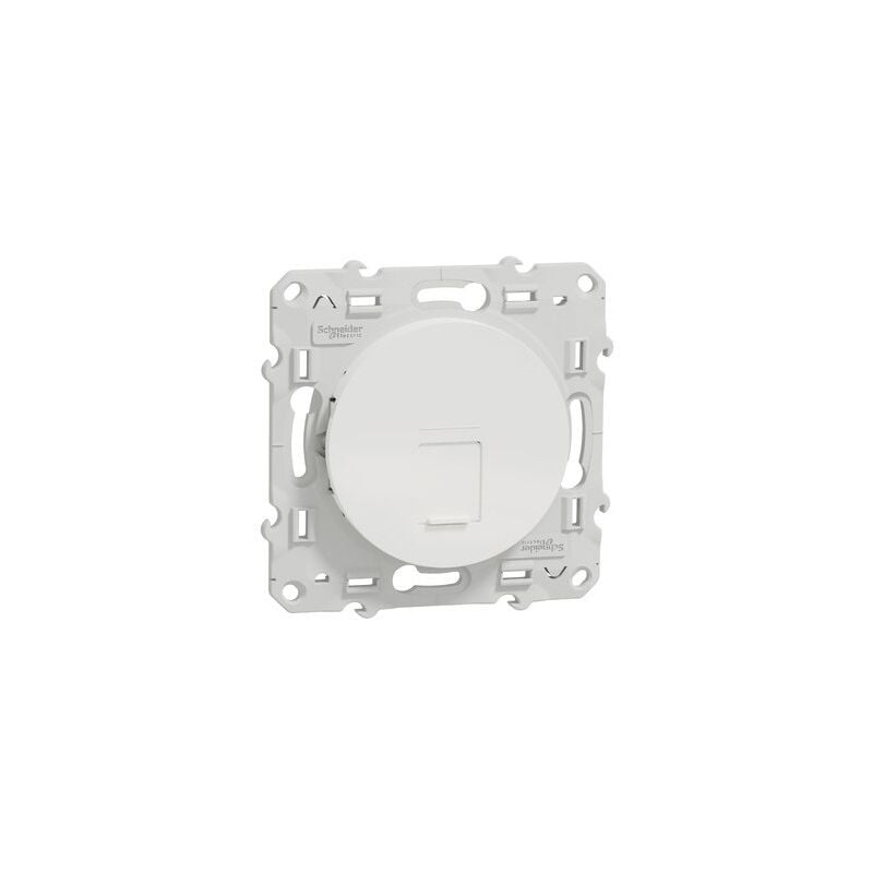 Schneider S520475 Odace Multimedia-Steckdose RJ45 Grad 1 - weiß