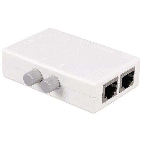 RJ45 commutateur Sélecteur de Splitter, 2 ports réseau commutateur Sélecteur de Splitter hub) 1-Out ou 1 entrée 2-out 100 m T 2 voies RJ45 Ethernet réseau Sinloon Push Button Métal Mini Switch Box