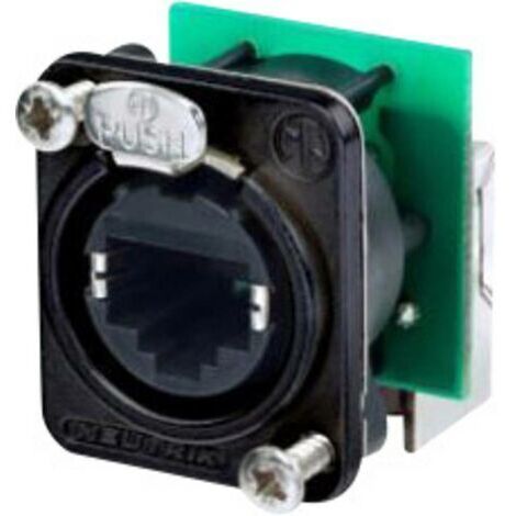RJ45 connecteur de données série etherCon® D Neutrik NE8FDP-R-B RJ45 femelle, coudé Pôle: 8P8C noir 1 pc(s) W901111