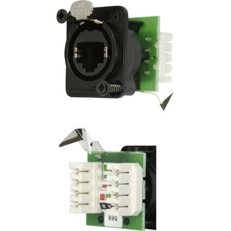 RJ45 connecteur de données série etherCon® D Neutrik NE8FDV-YK-B RJ45 femelle, droit NE8FDV-YK-B Pôle: 8P8C noir 1 pc(s) D21730