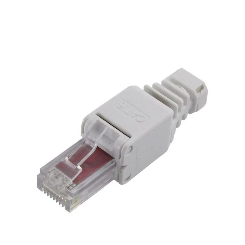 RJ45 connector, Cat 6 TRU COMPONENTS 1515263 RJ45 connector, straight gray 1 pc. S935821