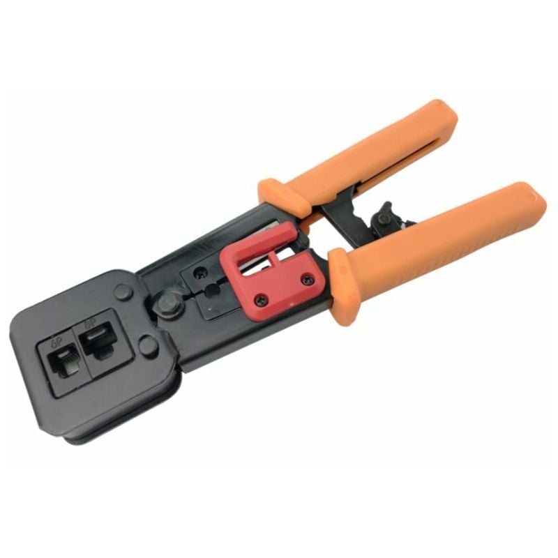 Hoopzi - RJ45 Crimping Tool for RJ11 / RJ12 Network and Telephone Cables - Modular Telecom 3-in-1 Crimping Tool Network Cable Pliers Ratchet Crimping