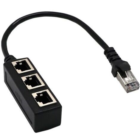 RJ45-Ethernet-Splitterkabel, RJ45-Stecker auf 3 Buchsen Splitteradapter, professionelles RJ45-Ethernet-Switch-Adapterkabel für Heim- und Büro-Ethernet-Anschlussbuchse