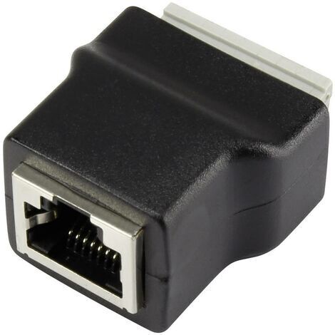 RJ45 femelle avec connexion enfichable TRU COMPONENTS 1243970 RJ45 embase femelle, verticale noir 1 pc(s)