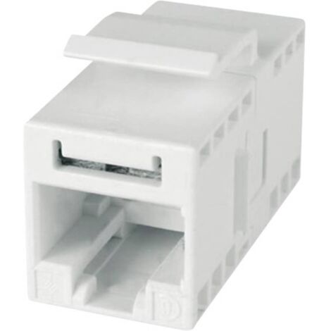 RJ45 femelle double, non blindé Telegärtner 100023168 RJ45 Boîtier femelle RJ45 blanc 1 pc(s)