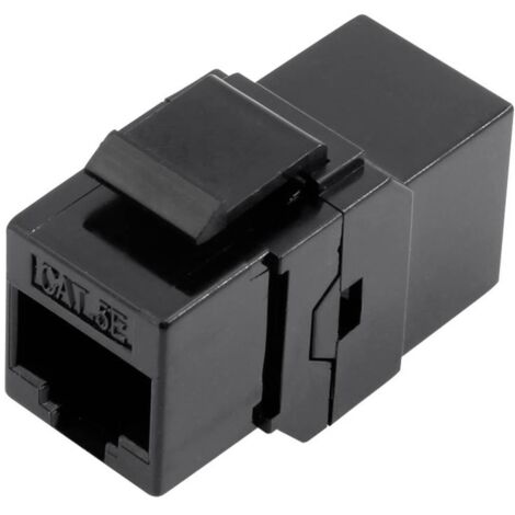 RJ45 femelle double TRU COMPONENTS 1425900 RJ45 Cat5e Adaptateur/prolongateur droit noir 1 pc(s)
