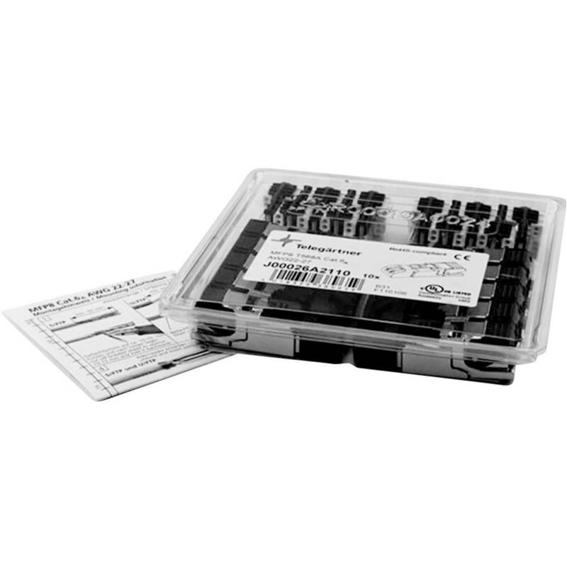 Telegärtner - Fiche RJ45 mâle cat 6A blindé 100023043 RJ45 mâle, droit métal 10 pc(s) S377331