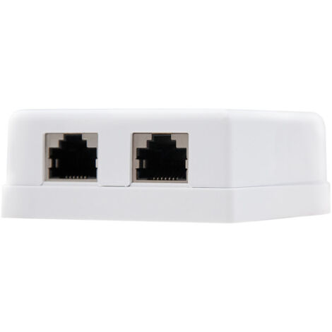 RJ45 Oberfläche RJ45 FTP Cat6 Rosette 2 Buchsen Weiß