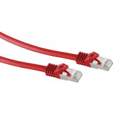 RJ45 Patchkabel S/FTP (PIMF), m. CAT.7 Rohkabel, 0,25 m, rot