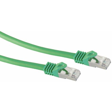 RJ45 Patchkabel S/FTP (PIMF), m. CAT.7 Rohkabel, 15 m, grün
