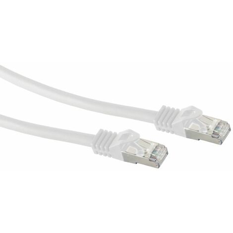 RJ45 Patchkabel S/FTP (PIMF), m. CAT.7 Rohkabel, 2 m, weiß