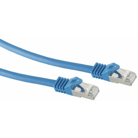 RJ45 Patchkabel S/FTP (PIMF), m. CAT.7 Rohkabel, 3 m, blau