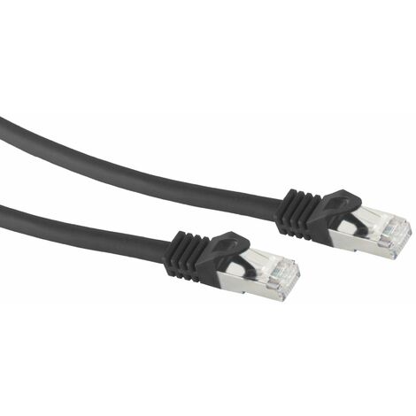 RJ45 Patchkabel S/FTP (PIMF), m. CAT.7 Rohkabel, 5 m, schwarz