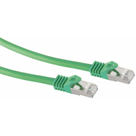 RJ45 Patchkabel S/FTP (PIMF), m. CAT.7 Rohkabel, 7,5 m, grün