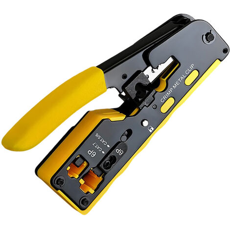 RJ45+RJ12 Crimpzange, mit abgeschirmtem CAT5/5E/CAT6/CAT7-Netzwerkanschluss mit Scherwerkzeugen
