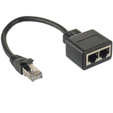 RJ45 Splitter Adapter 1 Male to 2 Female Ethernet Cable Extender for Cat5 Cat5e Cat6 Cat7