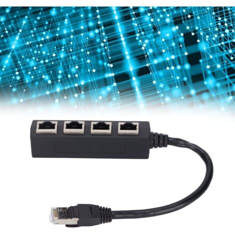 RJ45 Splitter Adapter, Ethernet Cable RJ45 Adapter 1 Male to 4 Female, CAT7 Network Cable Splitter Adapter
