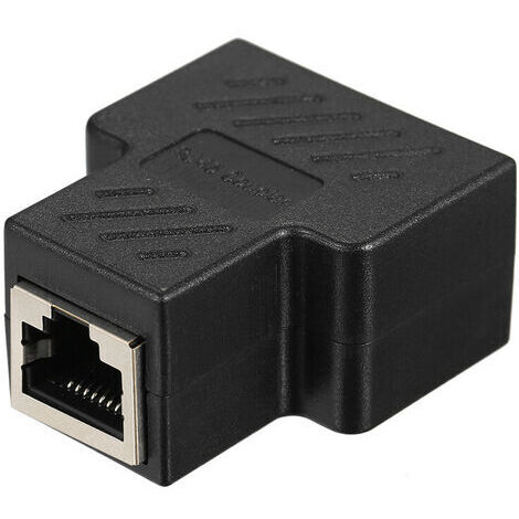 RJ45 Splitter Connecteurs Adaptateur 1 à 2 Ethernet Splitter Coupleur Double Prise Interface Contact Modulaire Fiche Connect Réseau LAN Internet Cat5 Cat5e Cat6 Cat7 Câbles 2 Pack