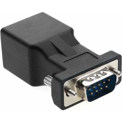 MEMKEY RJ45 vers RS232,Port Série DB9 9 Broches mâle vers Femelle RJ45 Cat5e/6 Ethernet/LAN Étendre d'adaptateur（tête masculine）