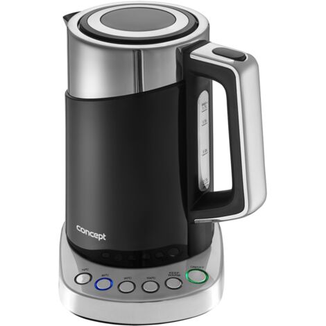 RK3171 Concept bollitore con temperatureinstellung, cool Touch, in acciaio inox, 1,7 L, 2200 W, Filtro Anti calcare, funzione Keep Warm, Acciaio Inossidabile, 1.7 litri, colore: nero