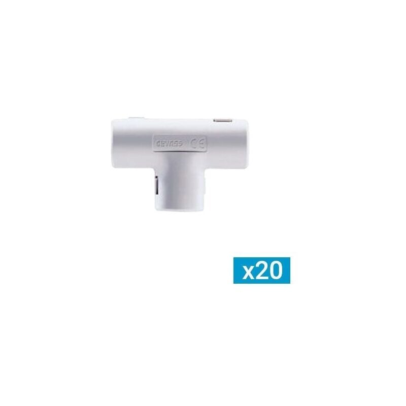 Jonction en té ouvrable pour tube irl D25 - lot de 20 - DX40225 - Gewiss