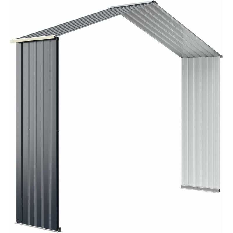 Relax4life - Kit d'Extension d'Abri de Jardin en Acier Galvanisé 8m³, Extension pour Cabanon de Jardin pour Poubelles Extérieur (Modèle 3 kit