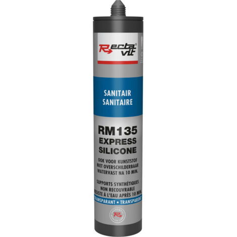 RM 135 sanitaire express silicone - Mastic de jointoyage - Rectavit - Cartouche de 310 ml Blanc