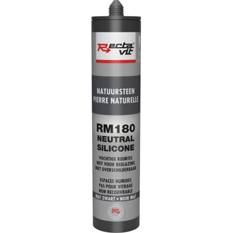RM 180 pierre naturelle neutral silicone - Mastic de jointoiement - Rectavit - Cartouche de 310 ml Noir mat
