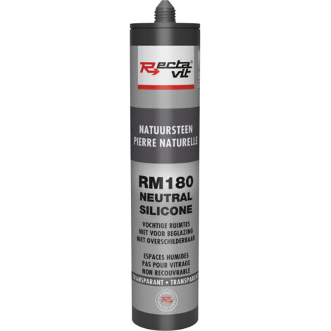 RM 180 pierre naturelle neutral silicone - Mastic de jointoiement - Rectavit - Cartouche de 310 ml Transparent