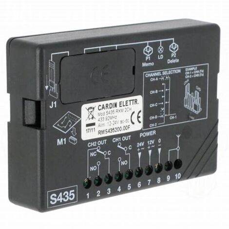RMS435200.00F - Mini receptor de doble canal con codificación personalizada (12/24 V CA-CC)