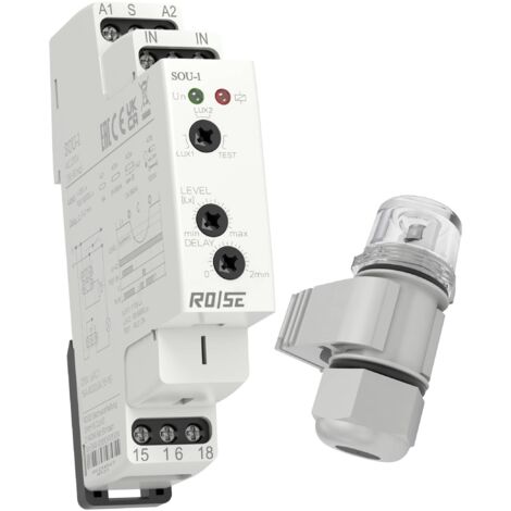 RO/SE LM-Heizungen Interrupteur crépusculaire 1 pc(s) SOU-1/UNI Sensibilité à la lumière: 1 - 50000 lx 1 inverseur (RT)