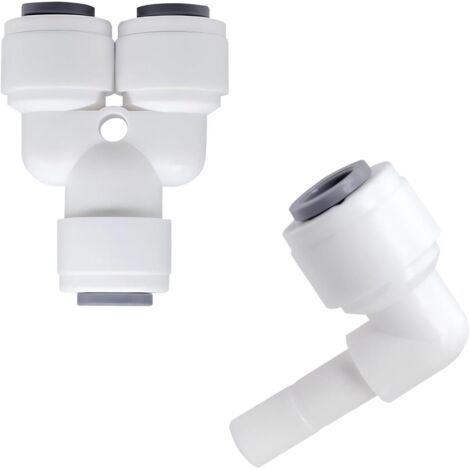 RO-Wasserfilter-Anschluss Typ L 1/4" + Y-Verbinder Schnellkupplung für Wasserzulaufschlauch Universal-Anschlussset