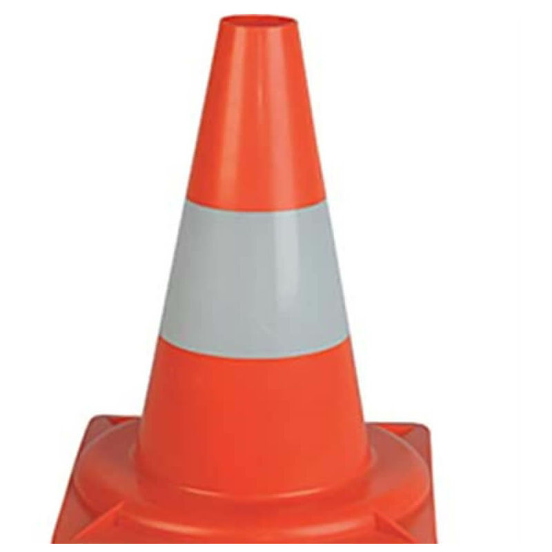 Road Cône Blanc/Orange Pe + Base H.Cm 33