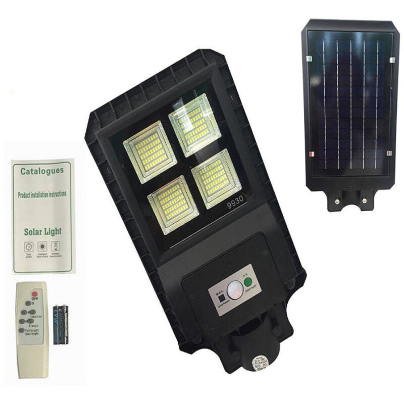 Trade Shop Traesio - Trade Shop - led strassenlaterne 30 w photovoltaik solarpanel 180 led mit fernbedienung -