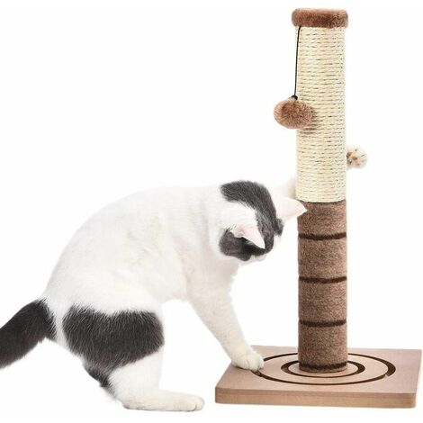 Road Petit Poteau à Griffer pour Chat, Poteau Griffoir pour Chat, Jouet pour Chat Boule Suspendue, Jeux pour Chats Chatons 29.5 29.5 54cm Marron,Lilaris