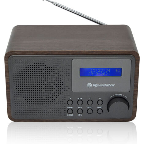 Roadstar HRA-700D+/WD Radio Numérique Vintage DAB / DAB+ / FM Portable Alimentée sur Secteur /sur Pile  Bois