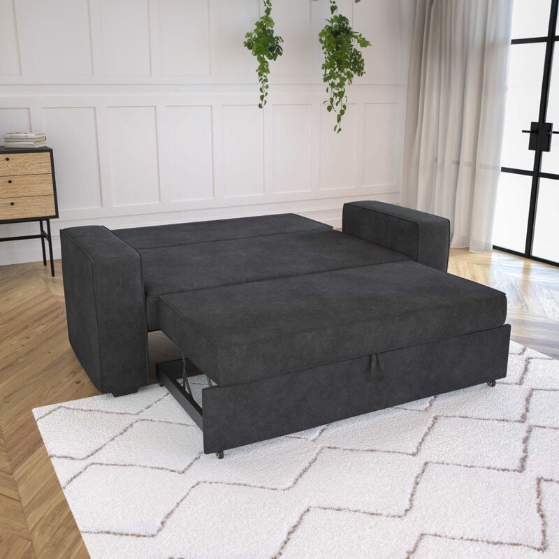 Roam Canape Convertible 3 Places En Tissu Gris Fonce Roam 3 Gri Dark