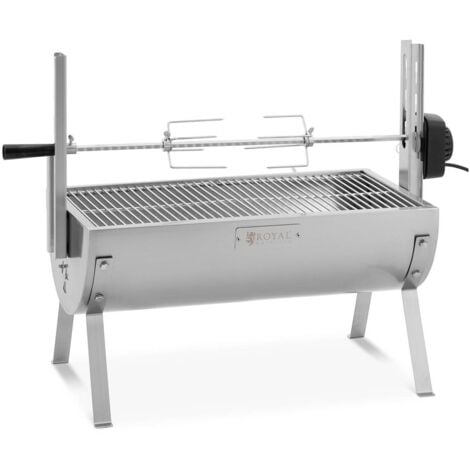 ROYAL CATERING Roasting Spit Height Adjustable Grill Stainless Steel Motor 15 kg