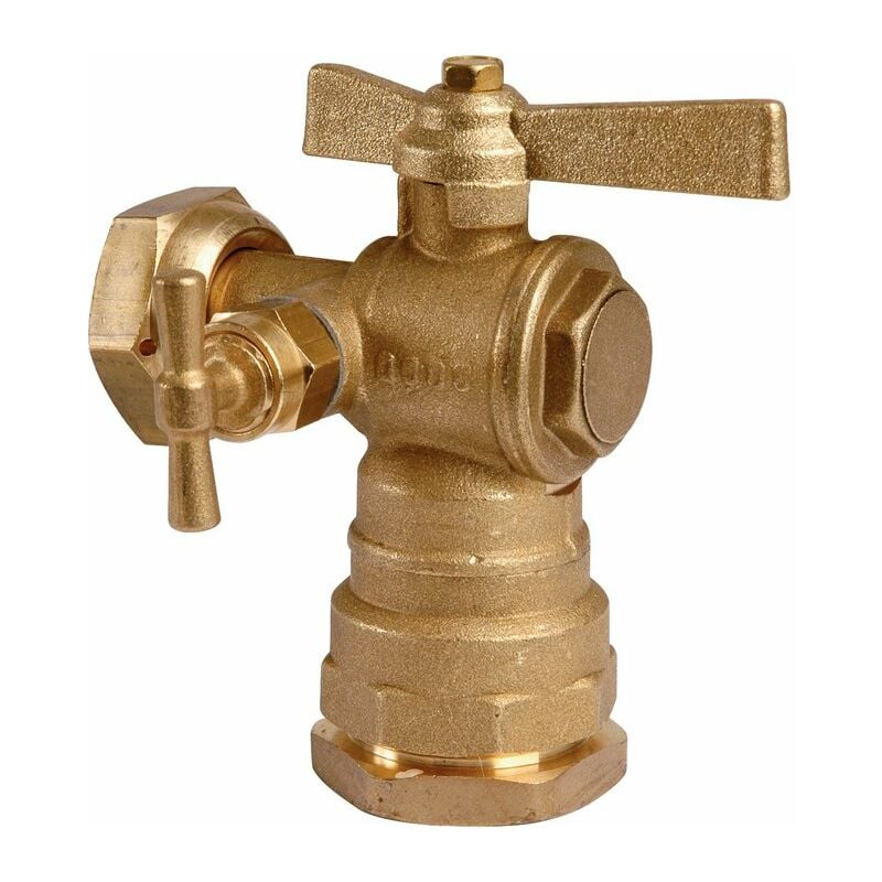 Sferaco - Robinet équerre après compteur à purge - Pour tube polyéthylène semi-rigide - Femelle