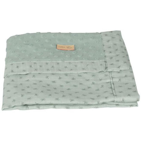 ROBA Couverture Bébé Bio Lil Planet 80x80 cm Certifié GOTS - Motif Pois - Vert