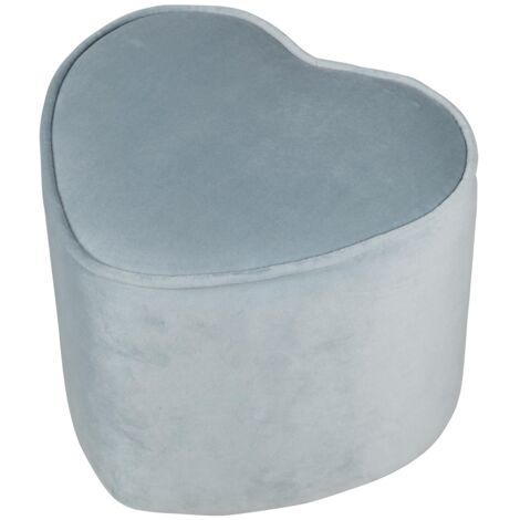 roba Pouf per Bambini a forma di Cuore Lil Sofa - Rivestito in Velluto - con Contenitore - Multifunzione -Arredamento per Bambini - per la Cameretta - dai 18 Mesi - Azzurro