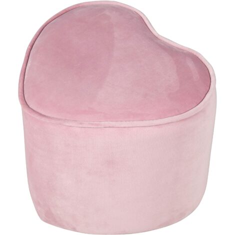 roba Pouf per Bambini a forma di Cuore Lil Sofa - Rivestito in Velluto - con Contenitore - Multifunzione -Arredamento per Bambini - per la Cameretta - dai 18 Mesi - Rosa