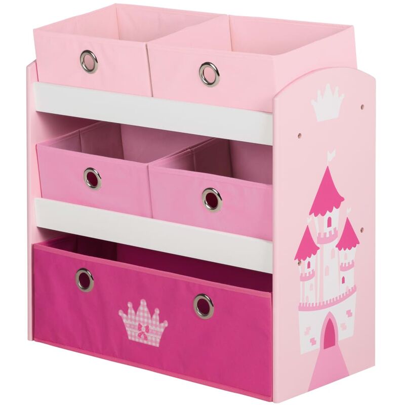 

Unidad de almacenamiento de juguetes Crown rosa 63,5x30x60 cm MDF - Multicolor - Roba