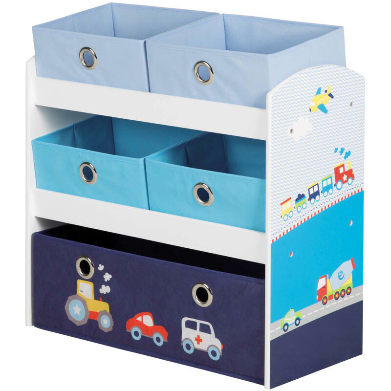 Unité de rangement pour jouets Racer Bleu 63,5x30x60 cm MDF - Roba