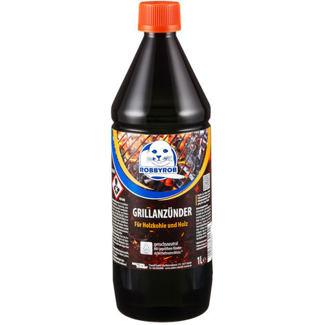 Robbyrob 1 Liter Flüssiger Grillanzünder für Grillholzkohle-Briketts und Holzkohle