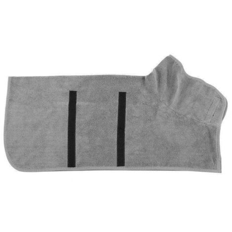 Robe de bain pour chien, séchage rapide et ultra absorbante, serviette chauffante après le bain, vêtement de séchage doux et confortable pour chien (Petite, Gris)