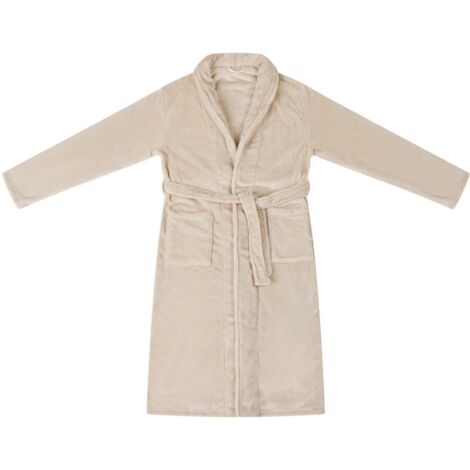 Robe de bain sans capuche Beige m Flanelle CFW38189